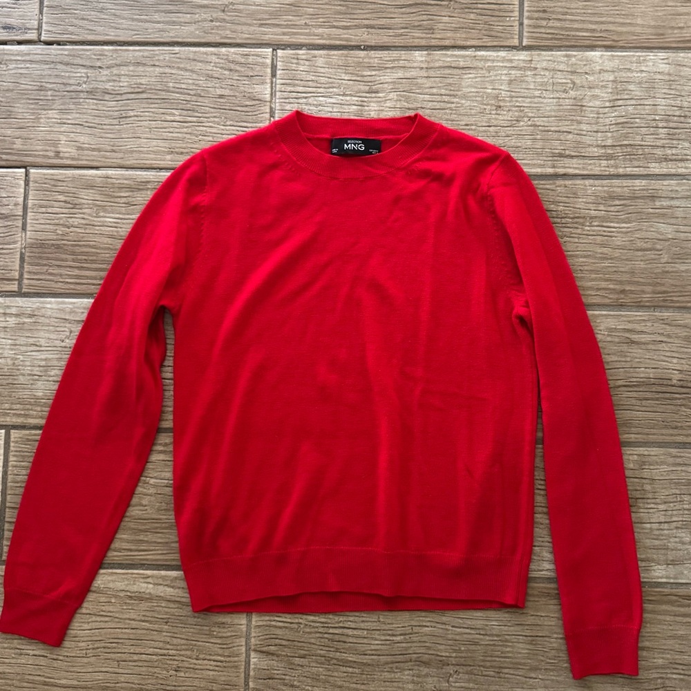Mango Vibrant Red Crewneck Sweater